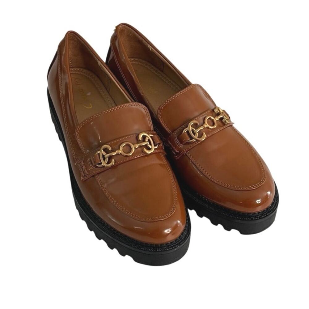 Sam Edelman Deana Circus brown gold buckle loafer size 8.5
